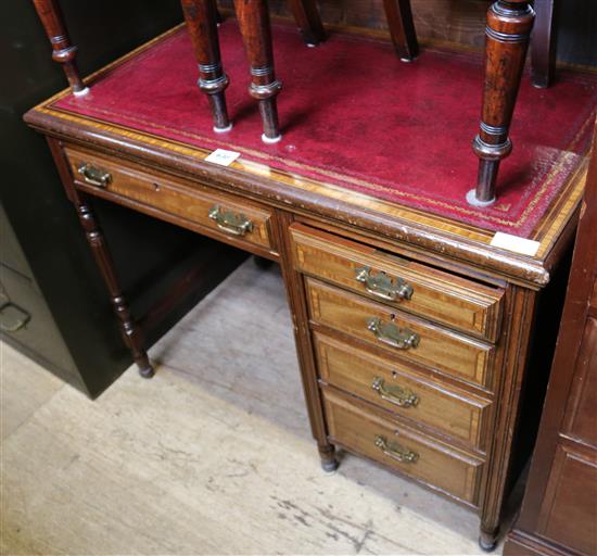 Edwardian inlaid writing table(-)